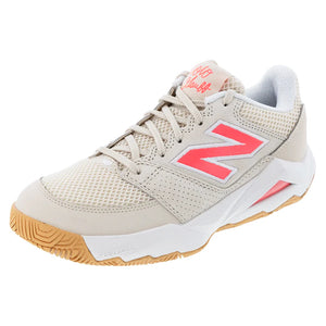 Women`s Coco Delray D Width Tennis Shoes Bisque and Urgent Red Footwear New Balance