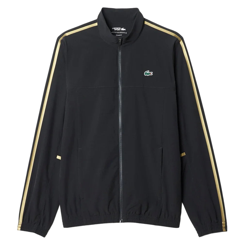 Men`s Novak Djokovic On-Court Tennis Tracksuit Set Black Apparel Lacoste