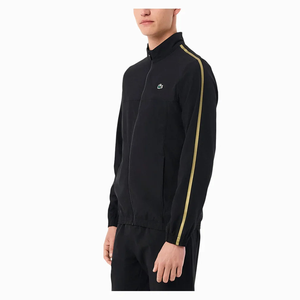 Men`s Novak Djokovic On-Court Tennis Tracksuit Set Black Apparel Lacoste
