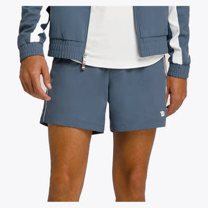Men`s 6 inch Unlined Volley Tennis Shorts Slate Blue Apparel Wilson