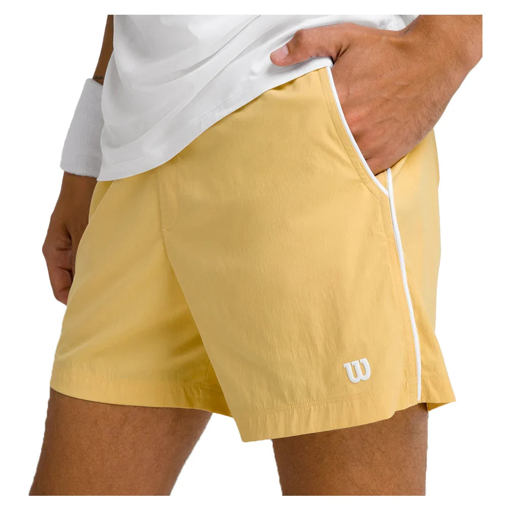 Men`s 6 inch Unlined Volley Tennis Shorts Golden Apparel Wilson