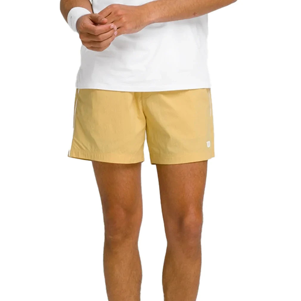 Men`s 6 inch Unlined Volley Tennis Shorts Golden Apparel Wilson