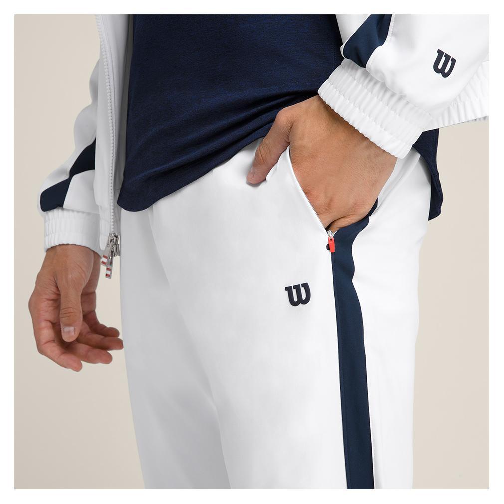 Men's Grand Slam Tennis Jogger Bright White and Classic Navy Apparel Wilson