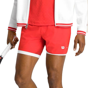 Men`s 7 inch Unlined Tournament V2 Tennis Short Infrared Apparel Wilson
