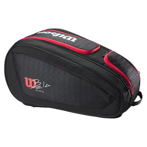 Bela V3 Padel Racquet Bag Black and Red Padel Racquets Wilson