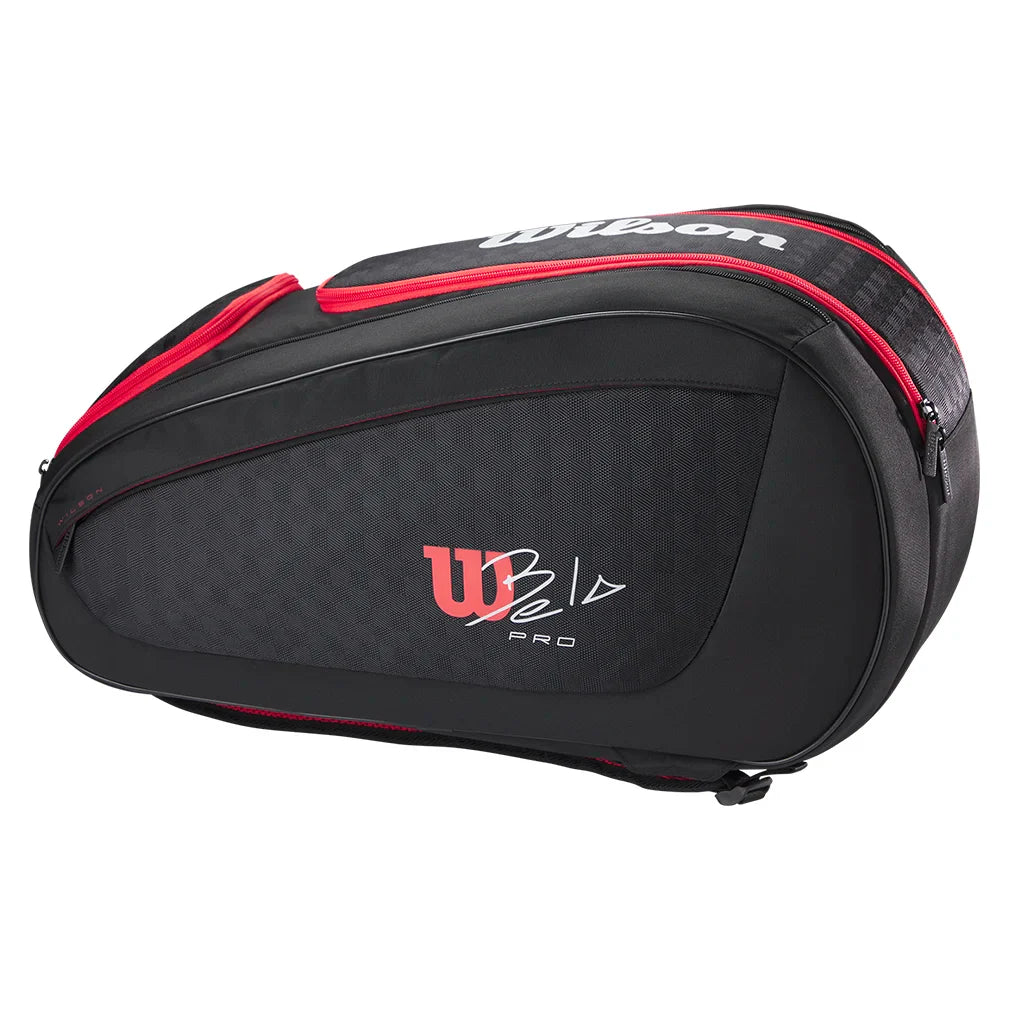 Bela V3 Padel Racquet Bag Black and Red Padel Racquets Wilson