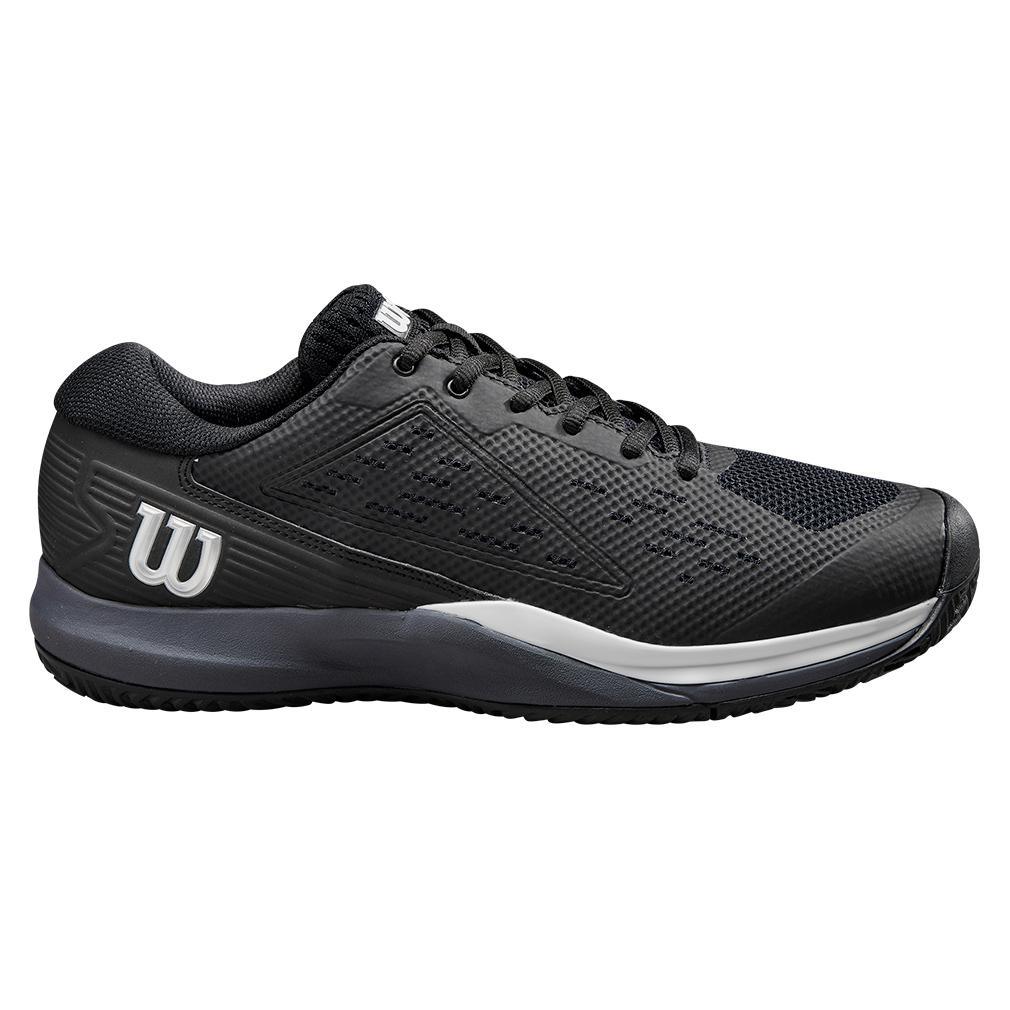 Men's Rush Pro Ace Wide Tennis Shoes Black and Ombre Blue Footwear Wilson