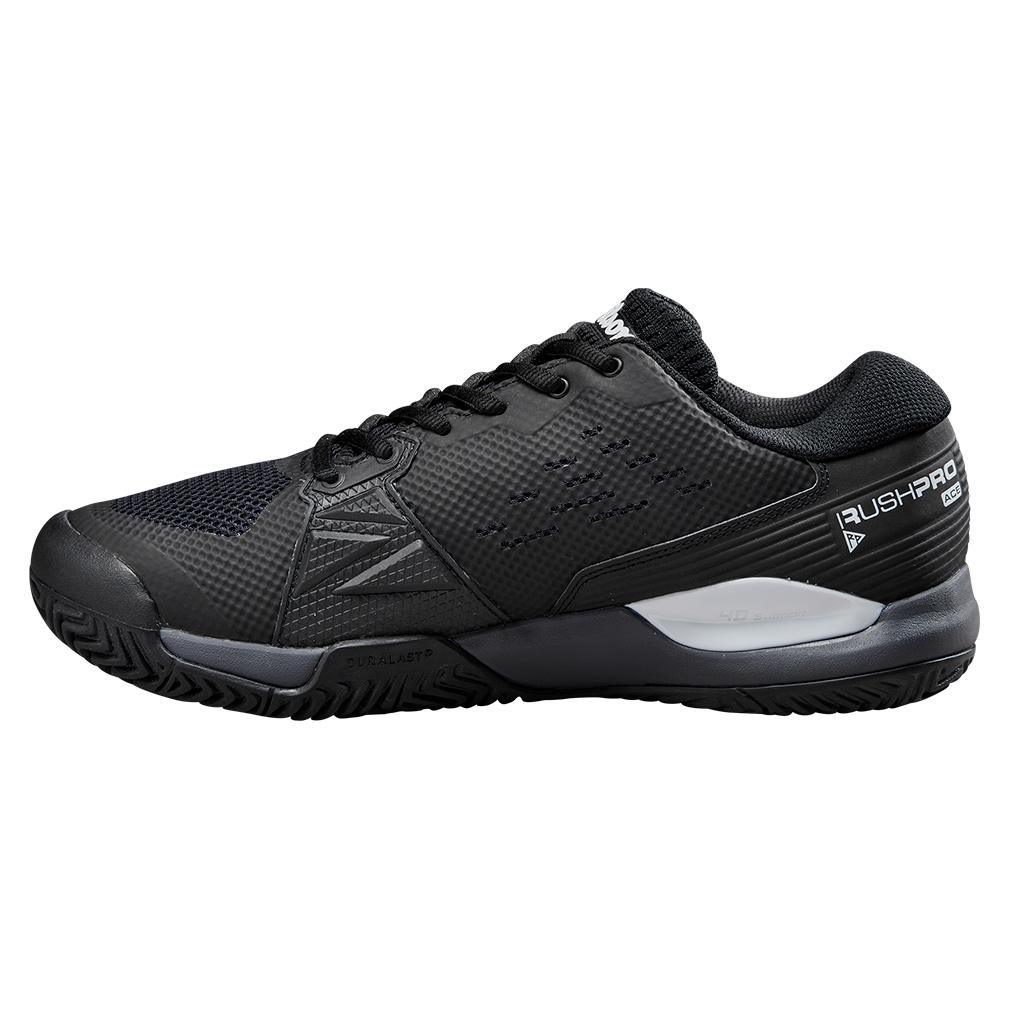 Men's Rush Pro Ace Wide Tennis Shoes Black and Ombre Blue Footwear Wilson