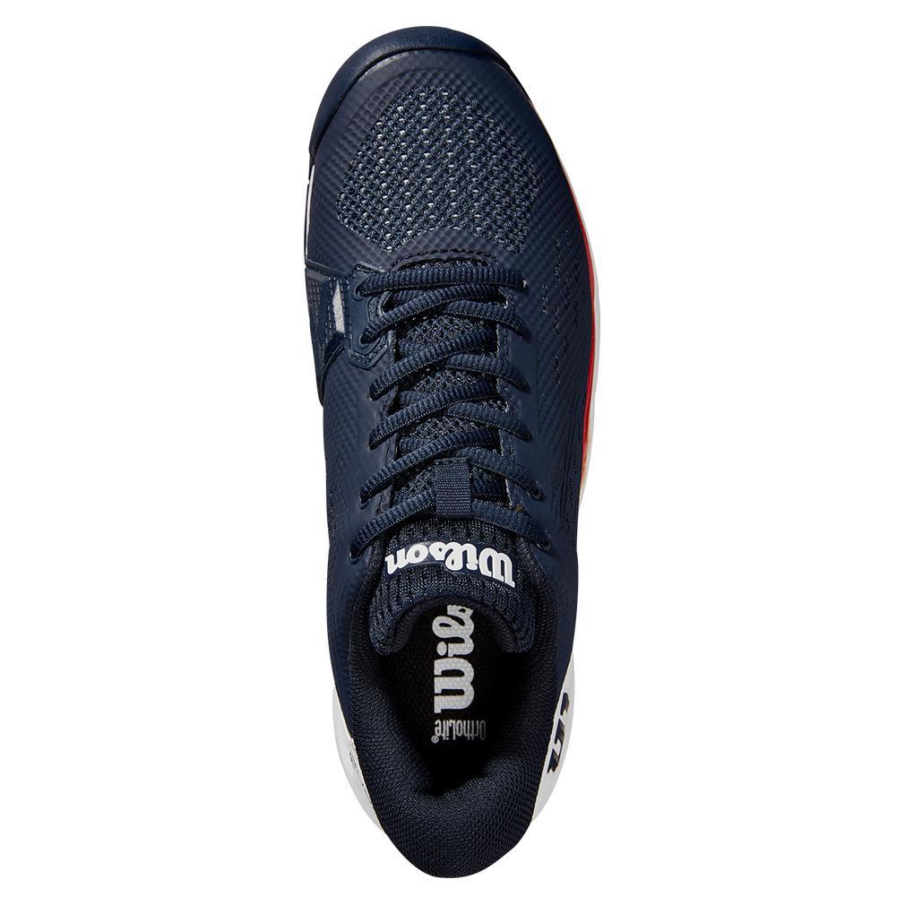 Men's Rush Pro Ace Wide Tennis Shoes Navy Blazer and White Footwear Wilson