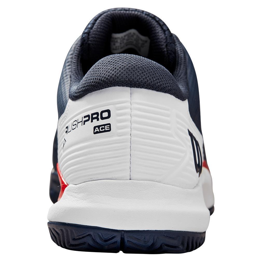 Men's Rush Pro Ace Wide Tennis Shoes Navy Blazer and White Footwear Wilson
