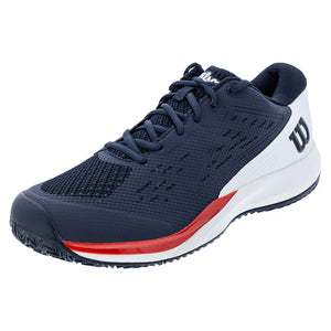 Men's Rush Pro Ace Wide Tennis Shoes Navy Blazer and White Footwear Wilson