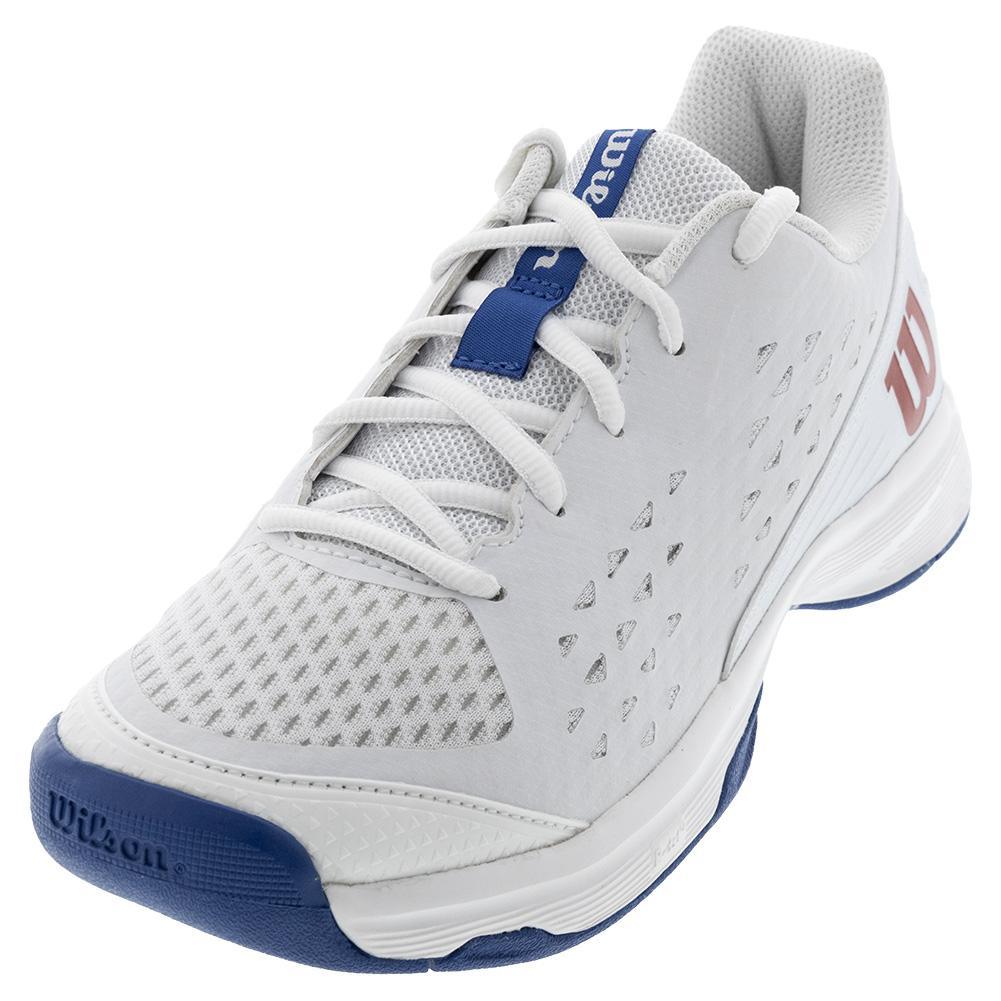 Juniors` Rush Pro Tennis Shoes White and Deja Vu Blue Wilson