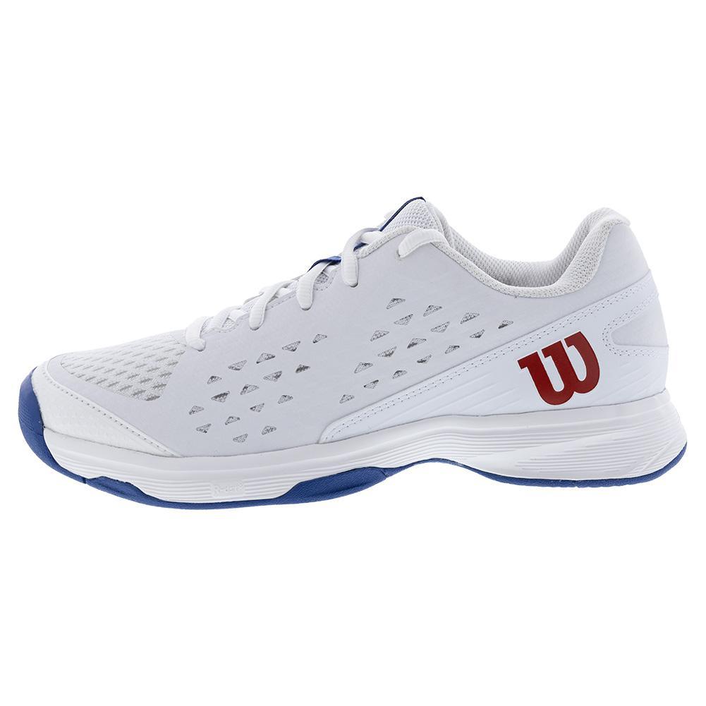 Juniors` Rush Pro Tennis Shoes White and Deja Vu Blue Wilson