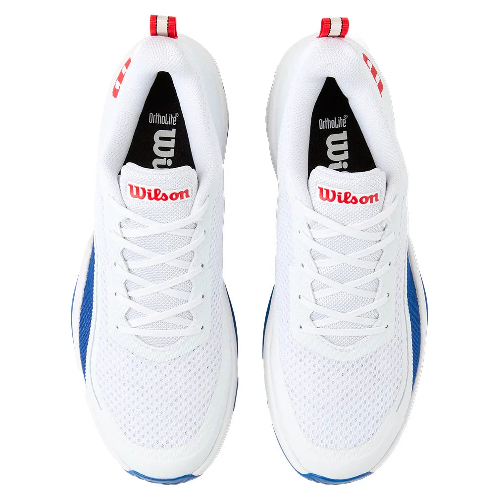 Men`s Rush Pro Lite Tennis Shoes White and Deja Vu Blue Footwear Wilson