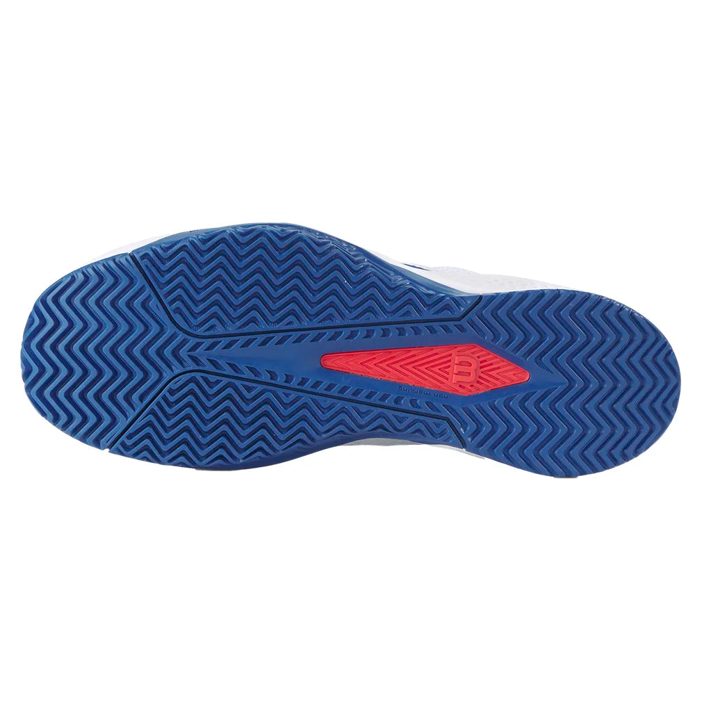 Men`s Rush Pro Lite Tennis Shoes White and Deja Vu Blue Footwear Wilson
