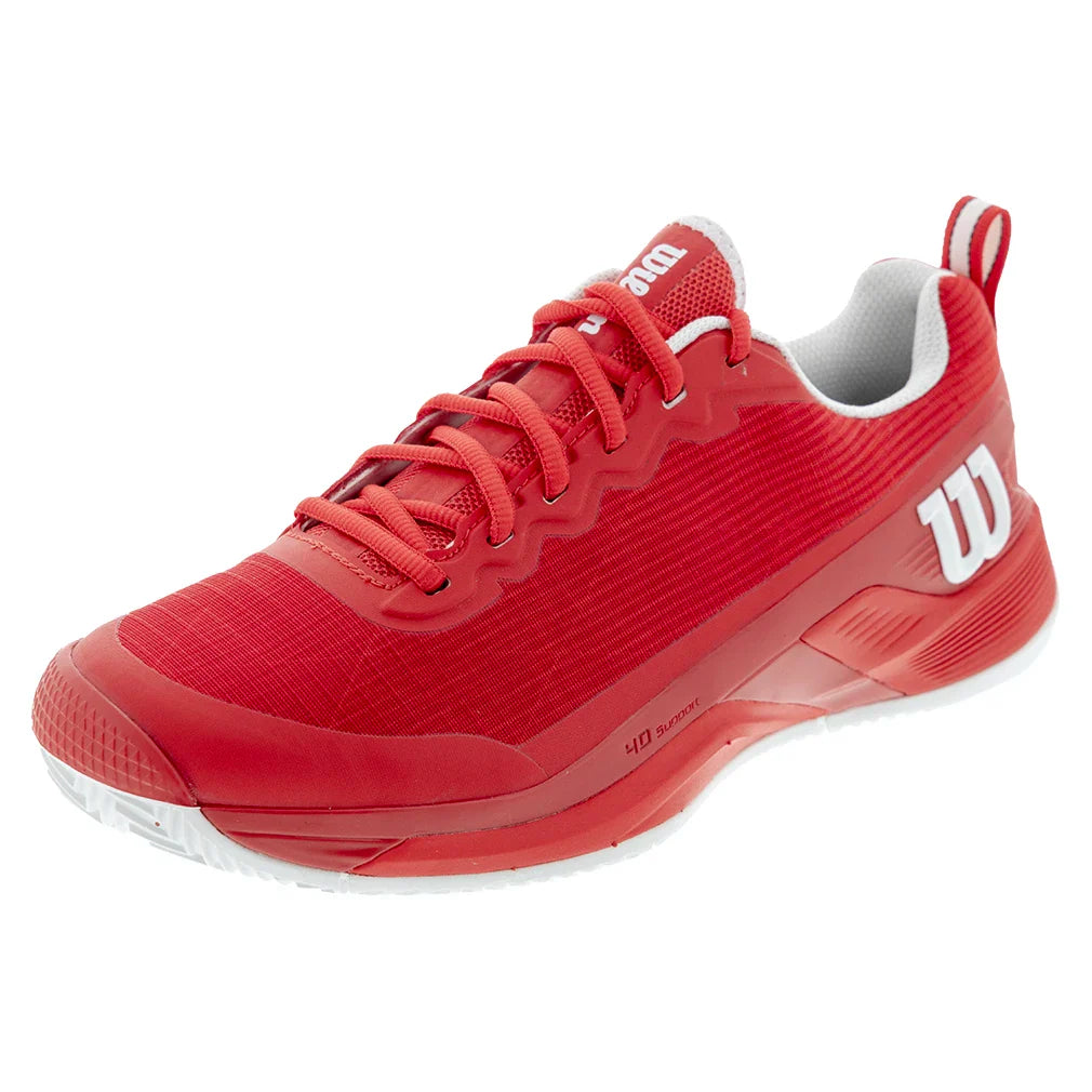 Men`s Rush Pro 4.5 Clay Tennis Shoes Infrared and White Footwear Wilson
