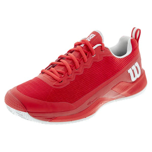 Men`s Rush Pro 4.5 Clay Tennis Shoes Infrared and White Footwear Wilson