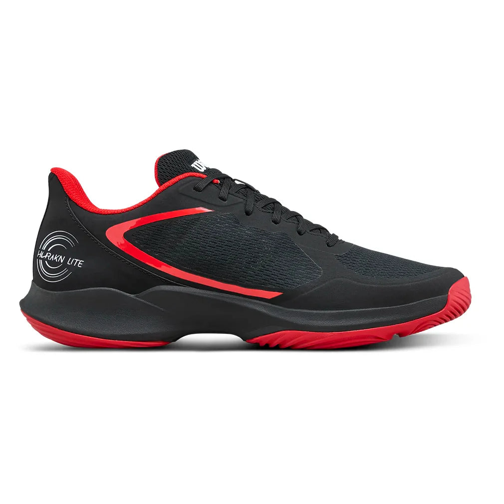 Men`s Hurakn Lite Padel Shoes Black and Red Footwear Wilson