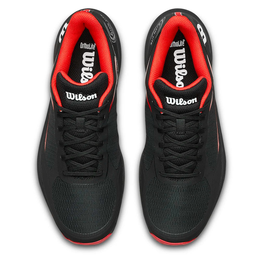 Men`s Hurakn Lite Padel Shoes Black and Red Footwear Wilson