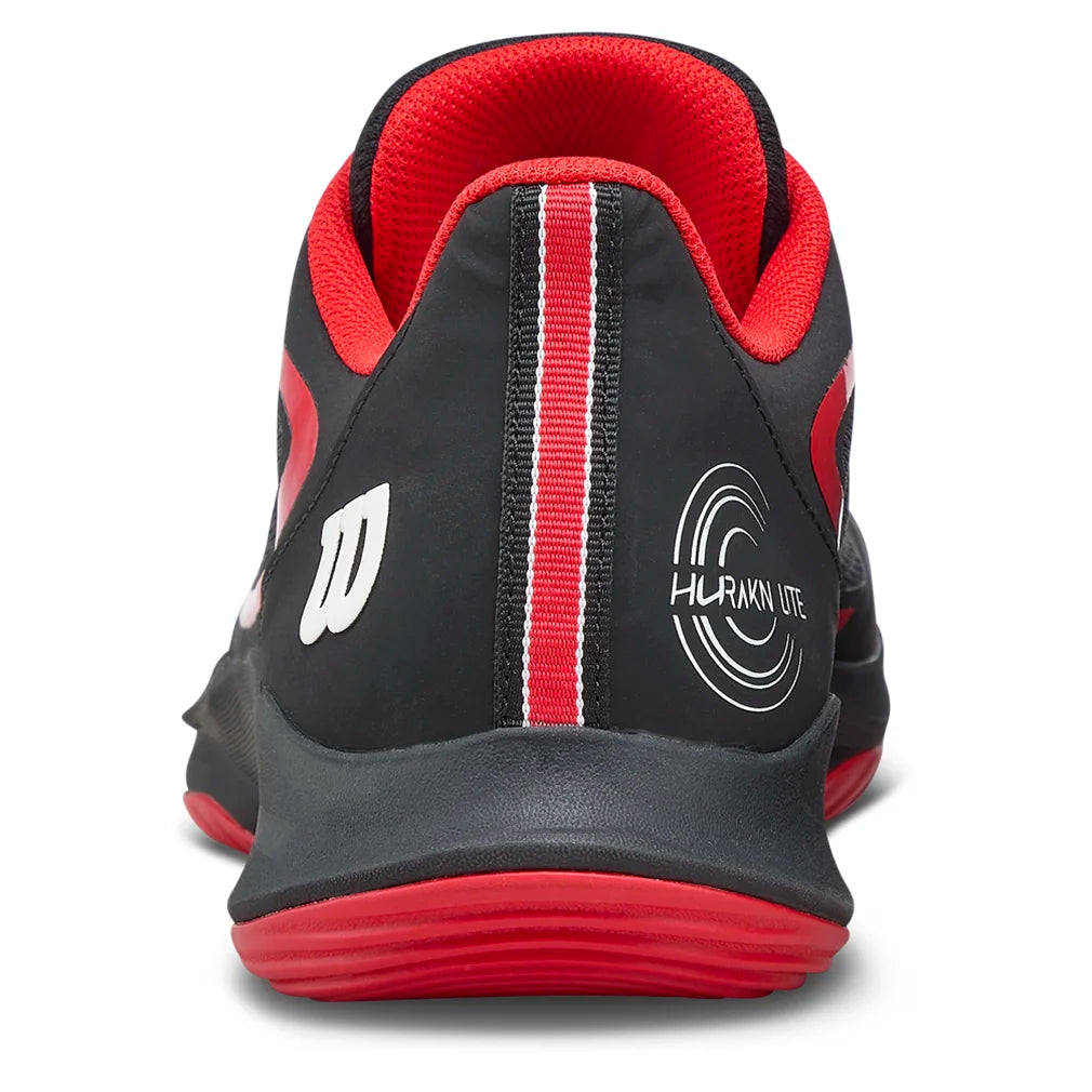 Men`s Hurakn Lite Padel Shoes Black and Red Footwear Wilson