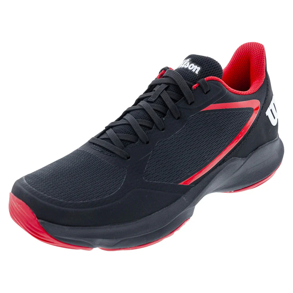 Men`s Hurakn Lite Padel Shoes Black and Red Footwear Wilson