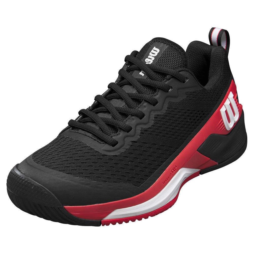 Men`s Rush Pro 4.5 Tennis Shoes Black and Infrared Footwear Wilson