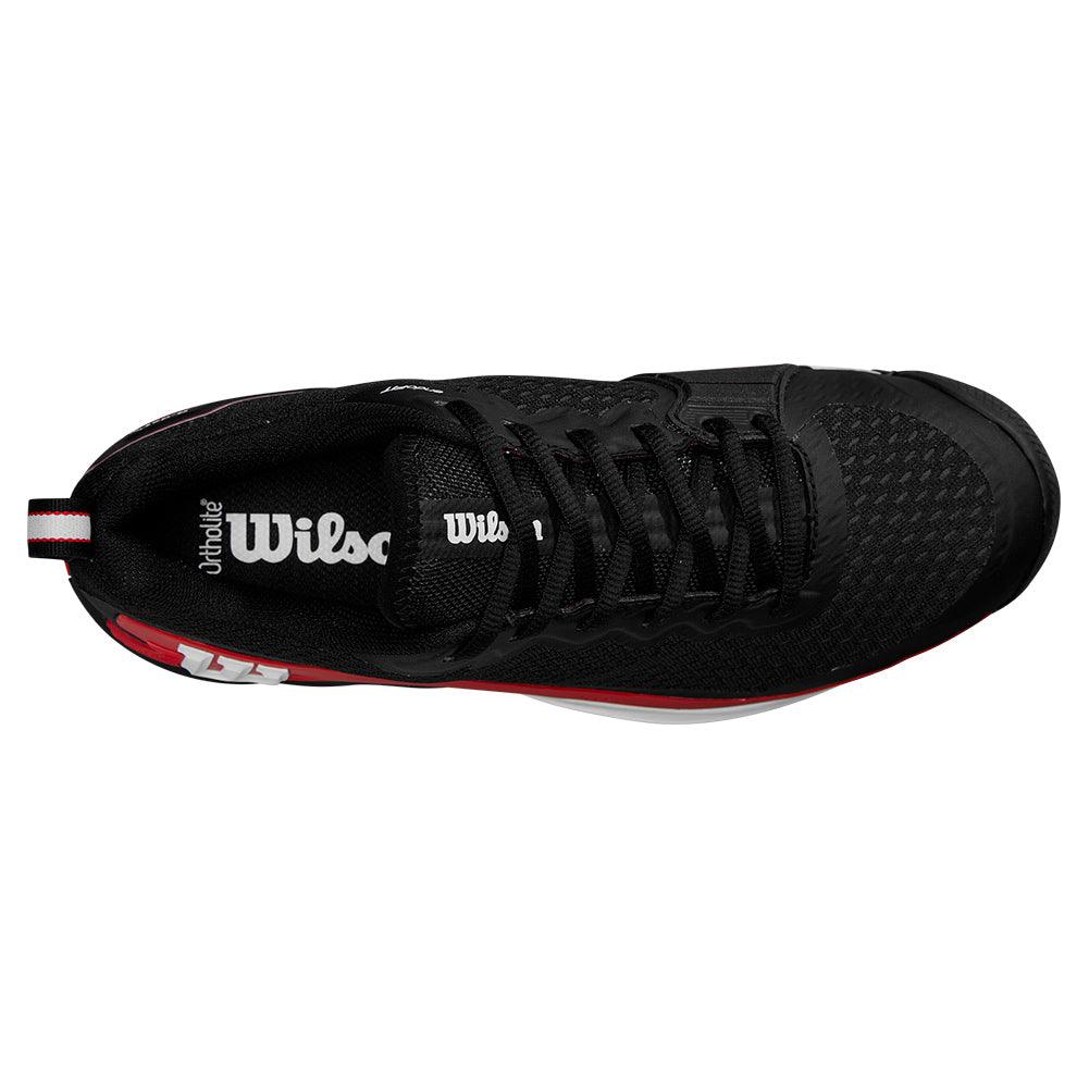 Men`s Rush Pro 4.5 Tennis Shoes Black and Infrared Footwear Wilson