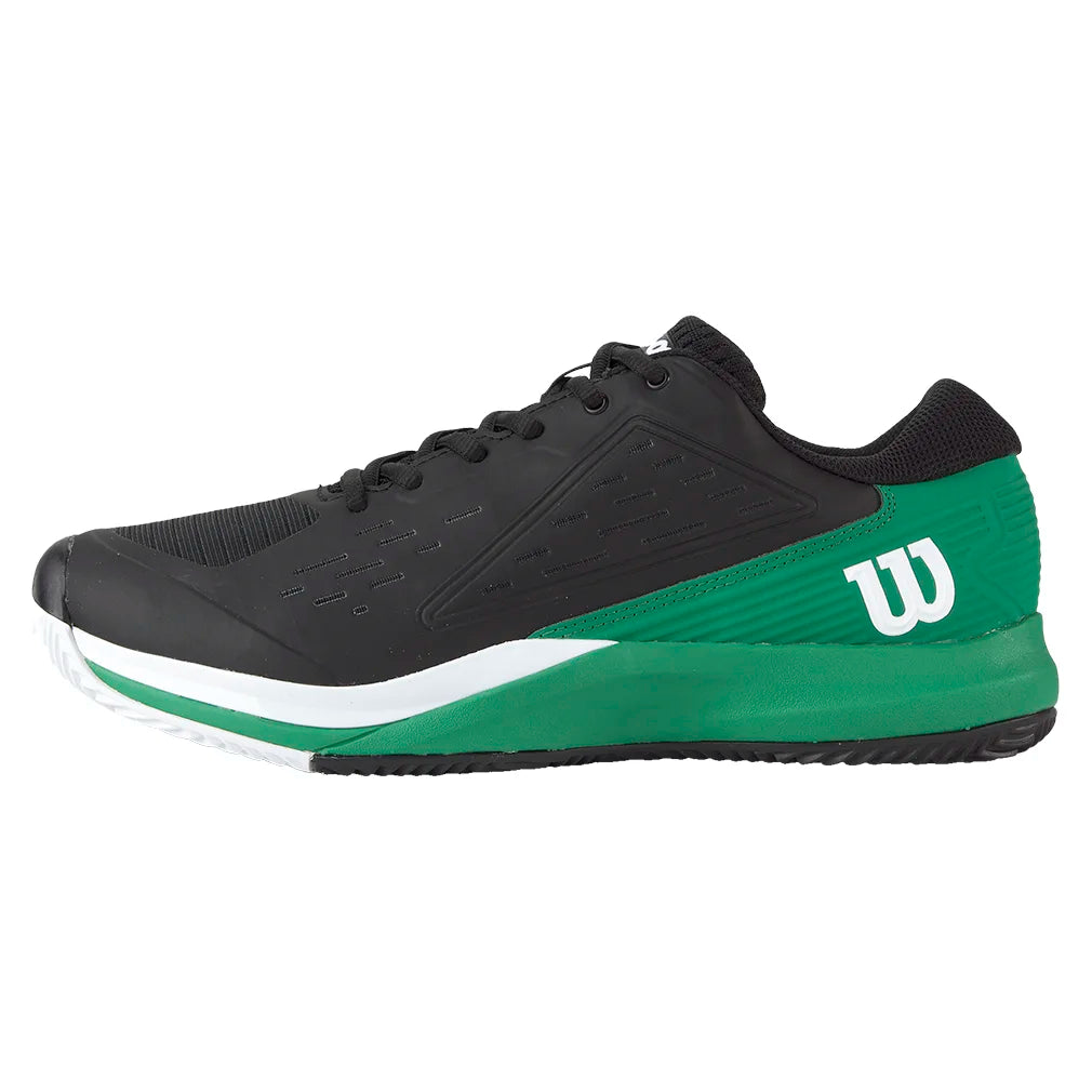 Men`s Rush Pro Ace Clay Tennis Shoes Black and Bosphorus Footwear Wilson