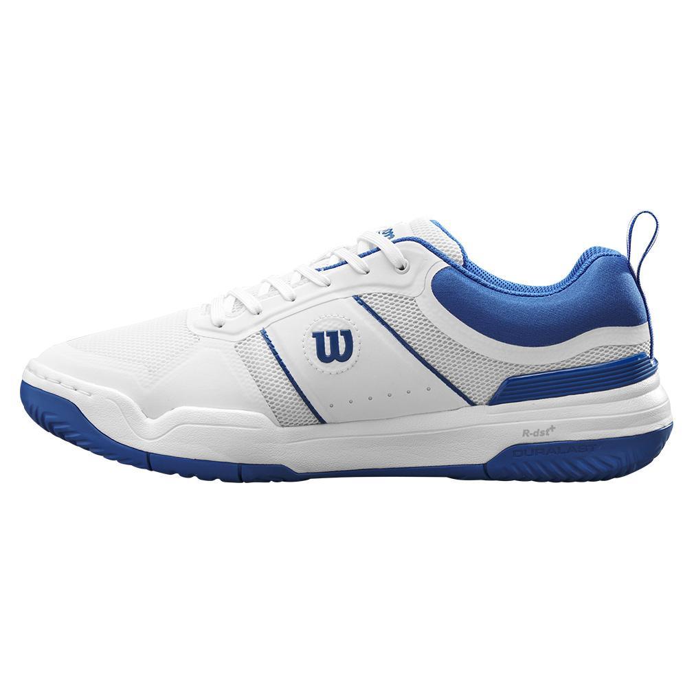 Men`s Pickle Pro Pickleball Shoes White and Deja Vu Blue Footwear Wilson