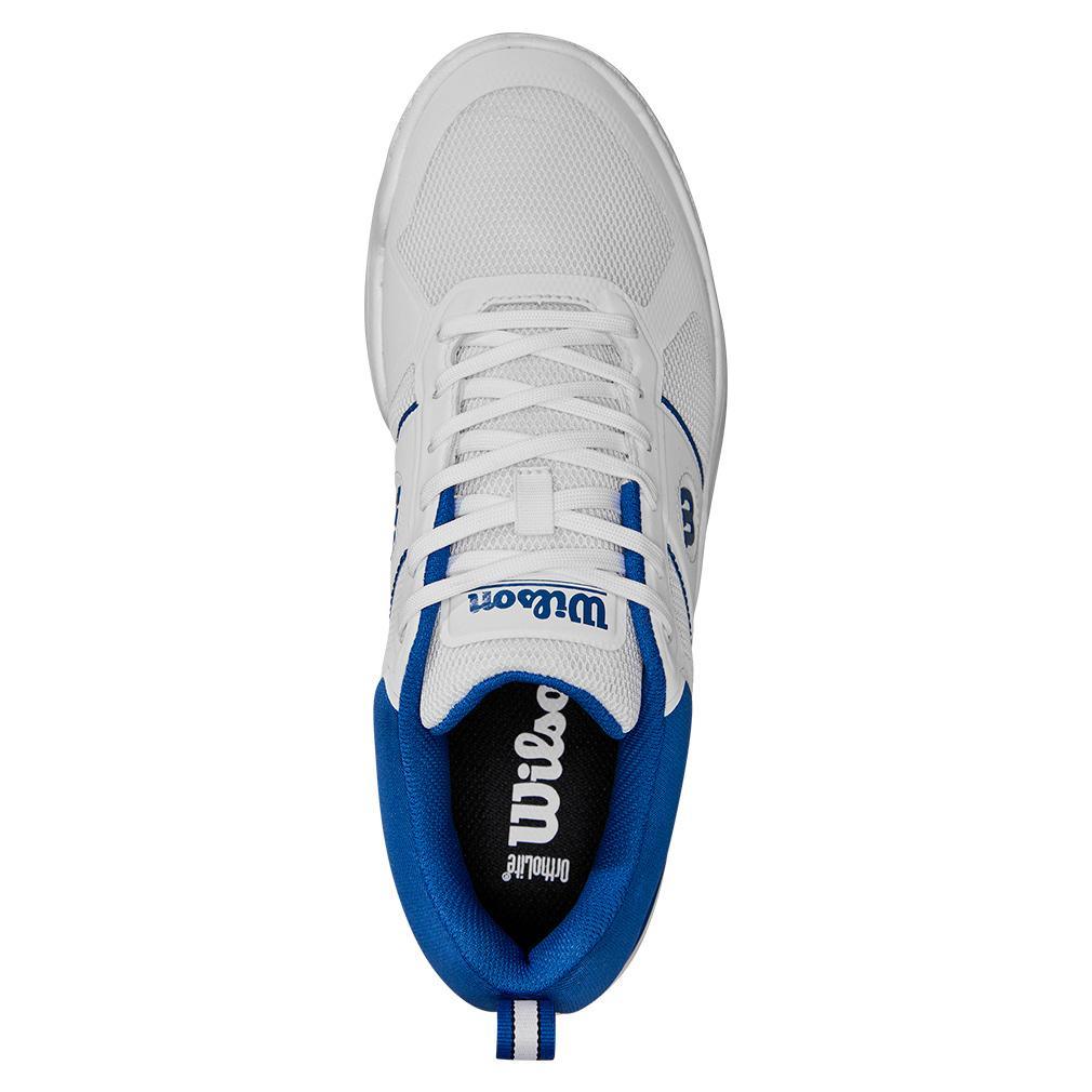 Men`s Pickle Pro Pickleball Shoes White and Deja Vu Blue Footwear Wilson