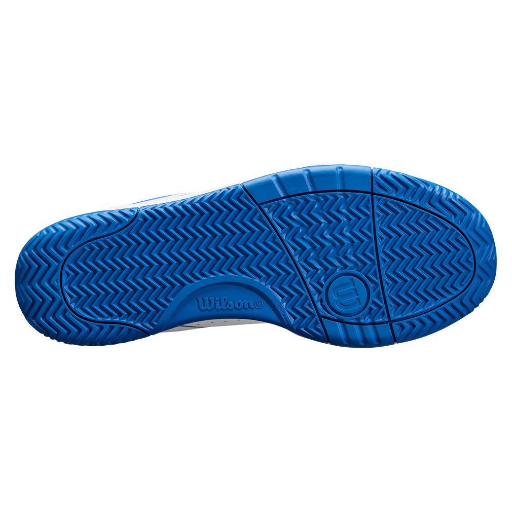 Men`s Pickle Pro Pickleball Shoes White and Deja Vu Blue Footwear Wilson
