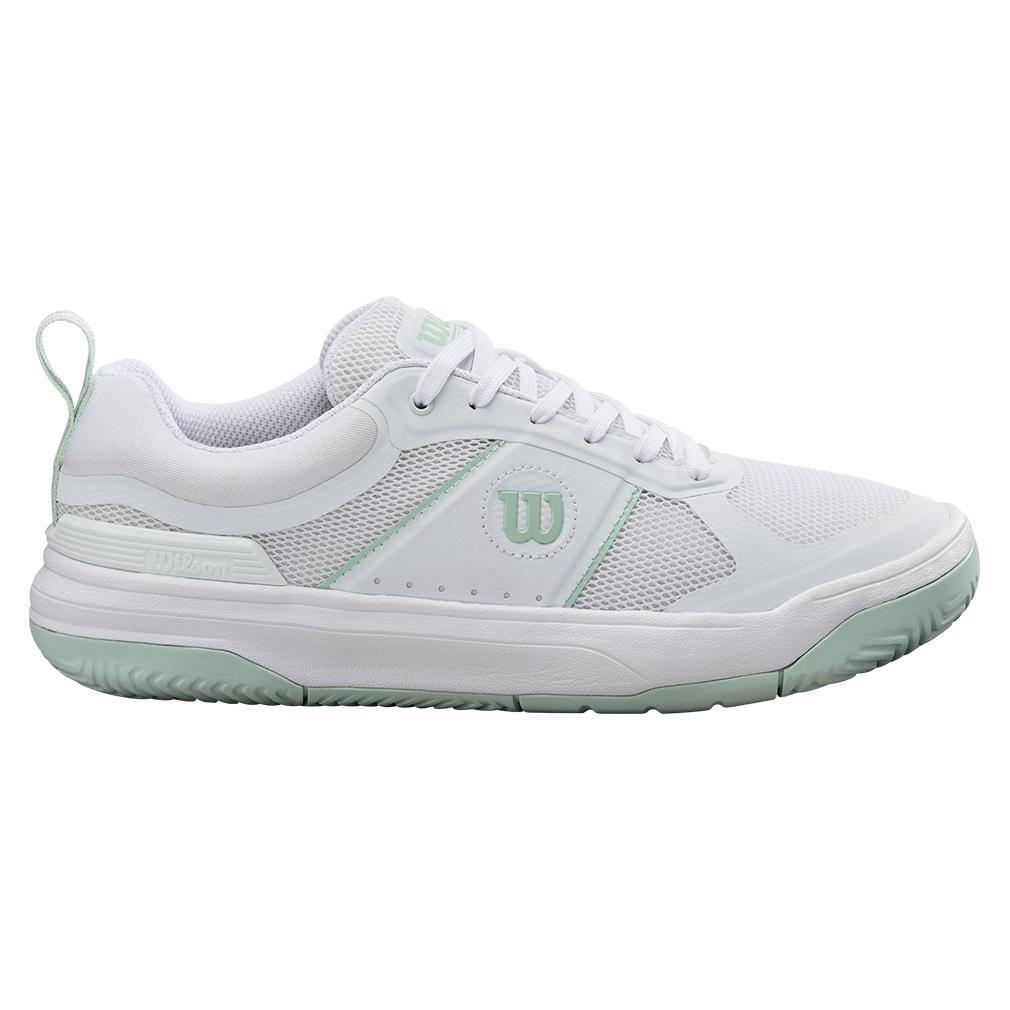 Women`s Pickle Pro Pickleball Shoes White and Surf Spray Footwear Wilson