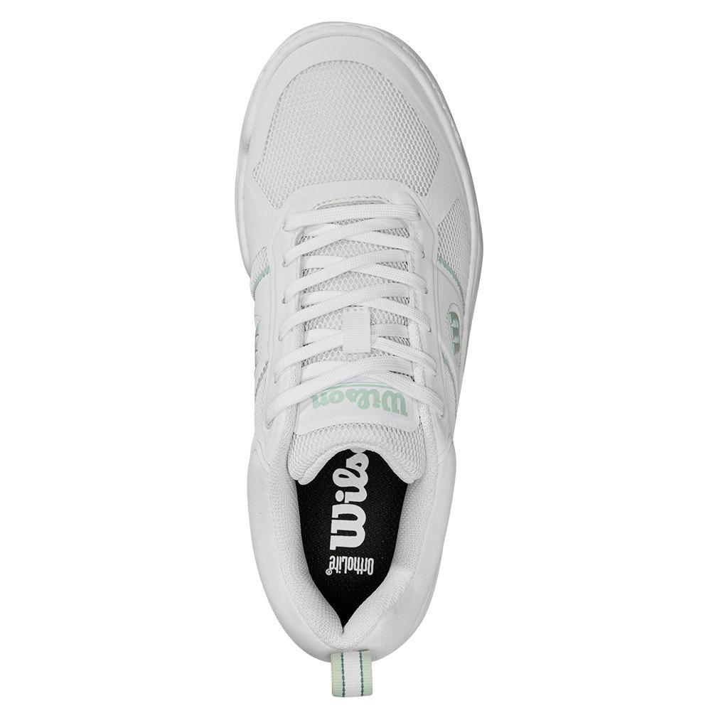 Women`s Pickle Pro Pickleball Shoes White and Surf Spray Footwear Wilson