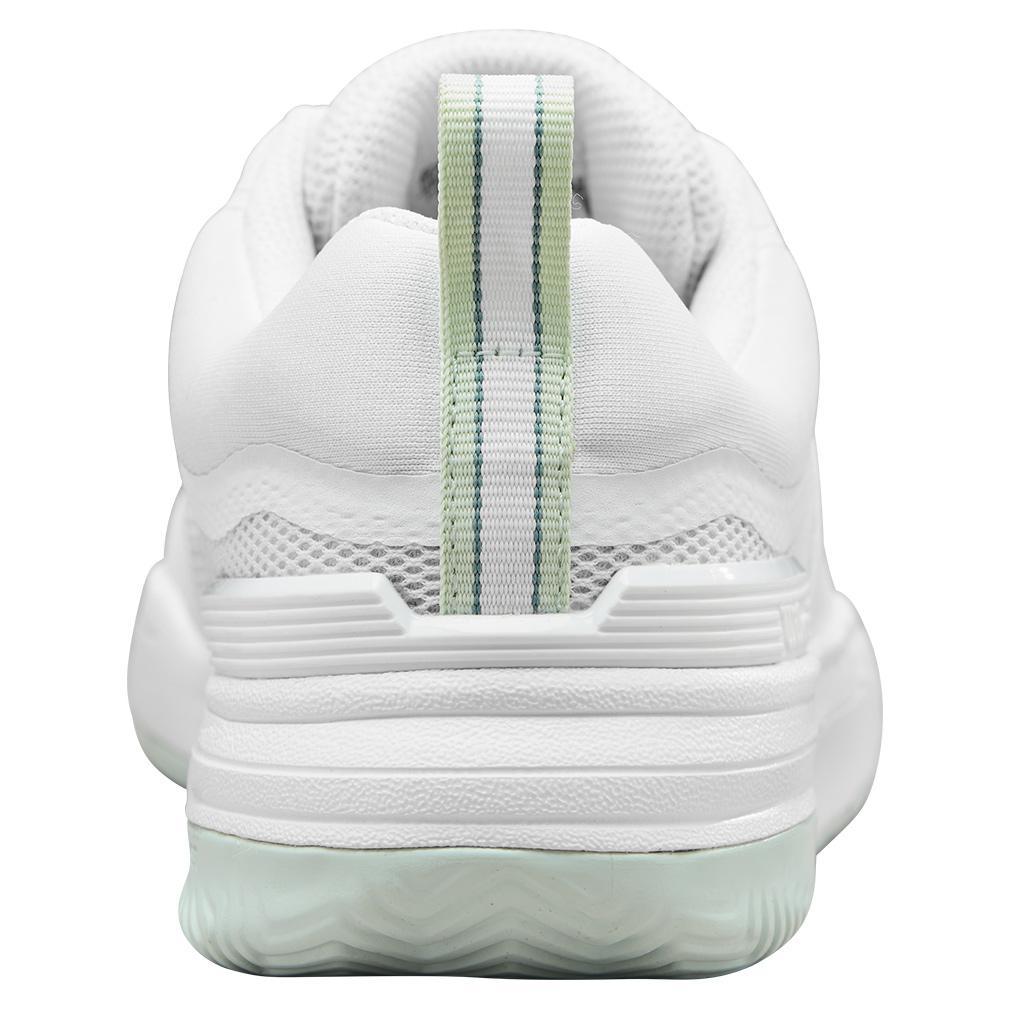 Women`s Pickle Pro Pickleball Shoes White and Surf Spray Footwear Wilson