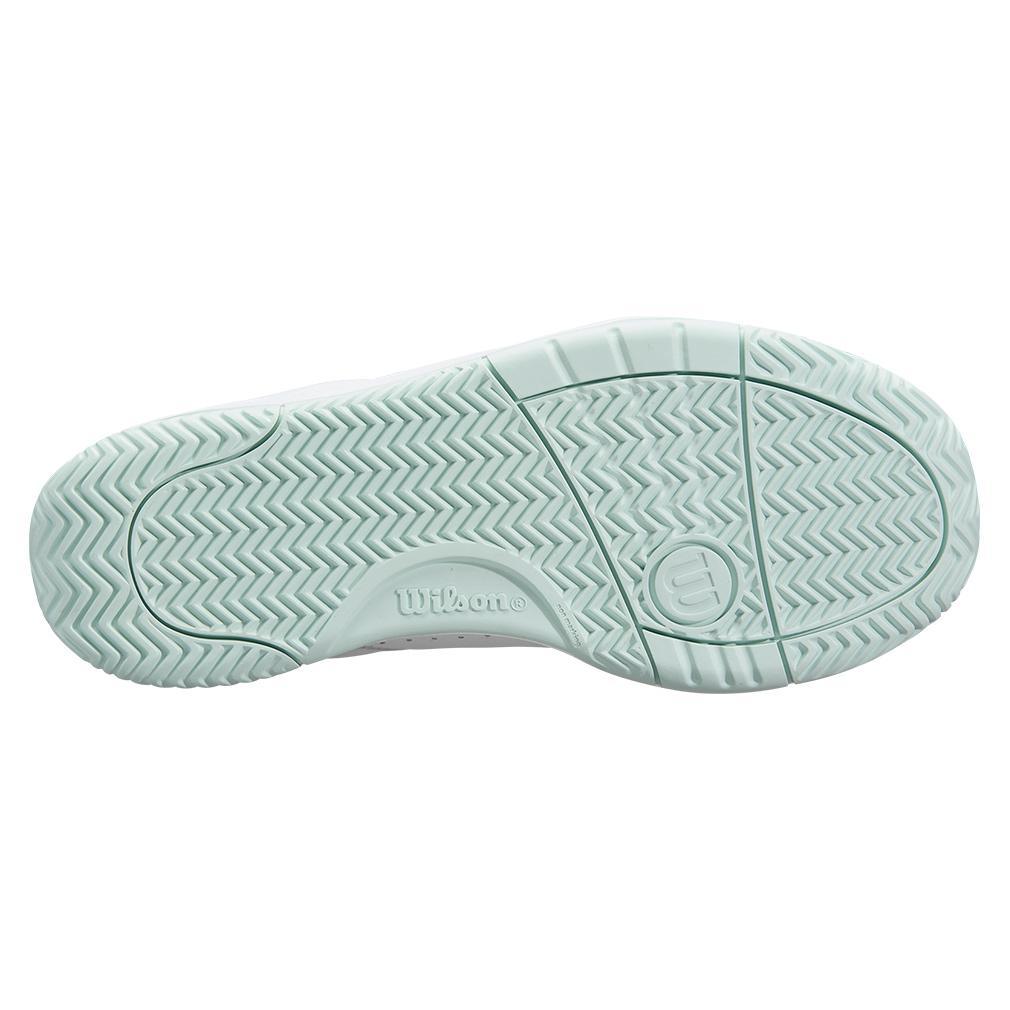 Women`s Pickle Pro Pickleball Shoes White and Surf Spray Footwear Wilson
