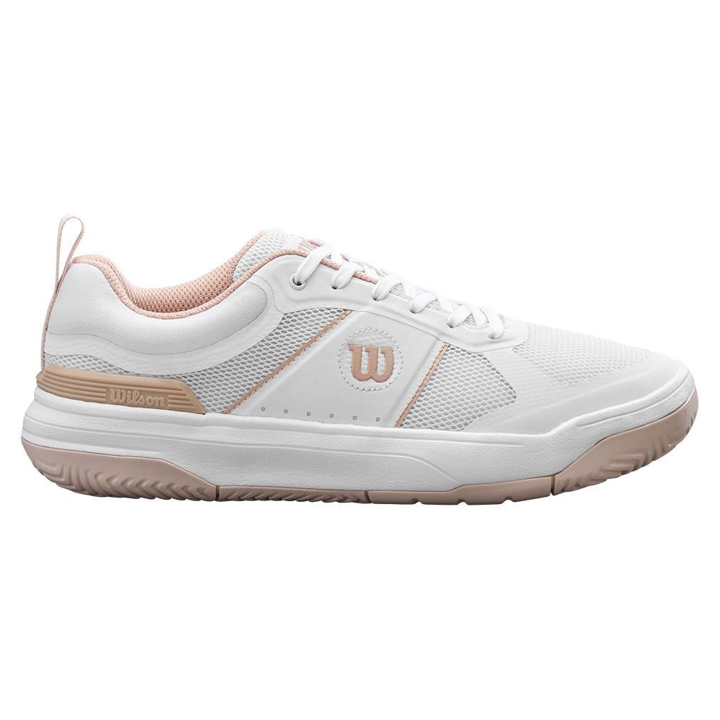 Women`s Pickle Pro Pickleball Shoes White and Cameo Rose Footwear Wilson