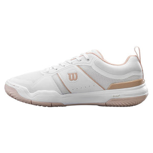 Women`s Pickle Pro Pickleball Shoes White and Cameo Rose Footwear Wilson