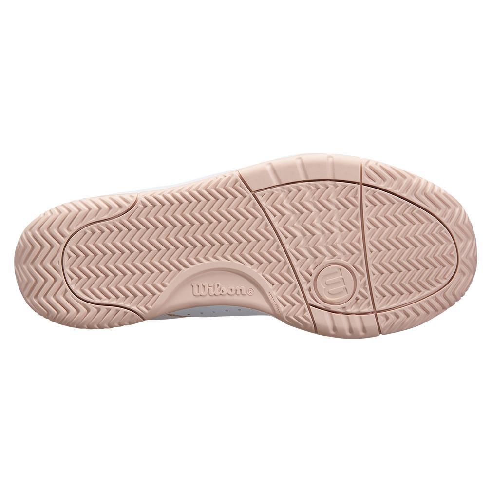 Women`s Pickle Pro Pickleball Shoes White and Cameo Rose Footwear Wilson
