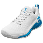 Men`s Rush Pro 4.5 Oz Tennis Shoes White and Atomic Blue Footwear Wilson