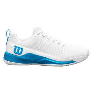 Men`s Rush Pro 4.5 Oz Tennis Shoes White and Atomic Blue Footwear Wilson