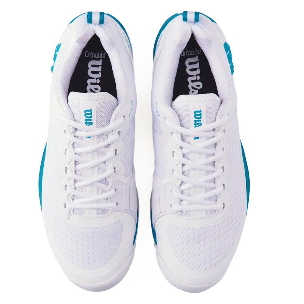 Men`s Rush Pro 4.5 Oz Tennis Shoes White and Atomic Blue Footwear Wilson