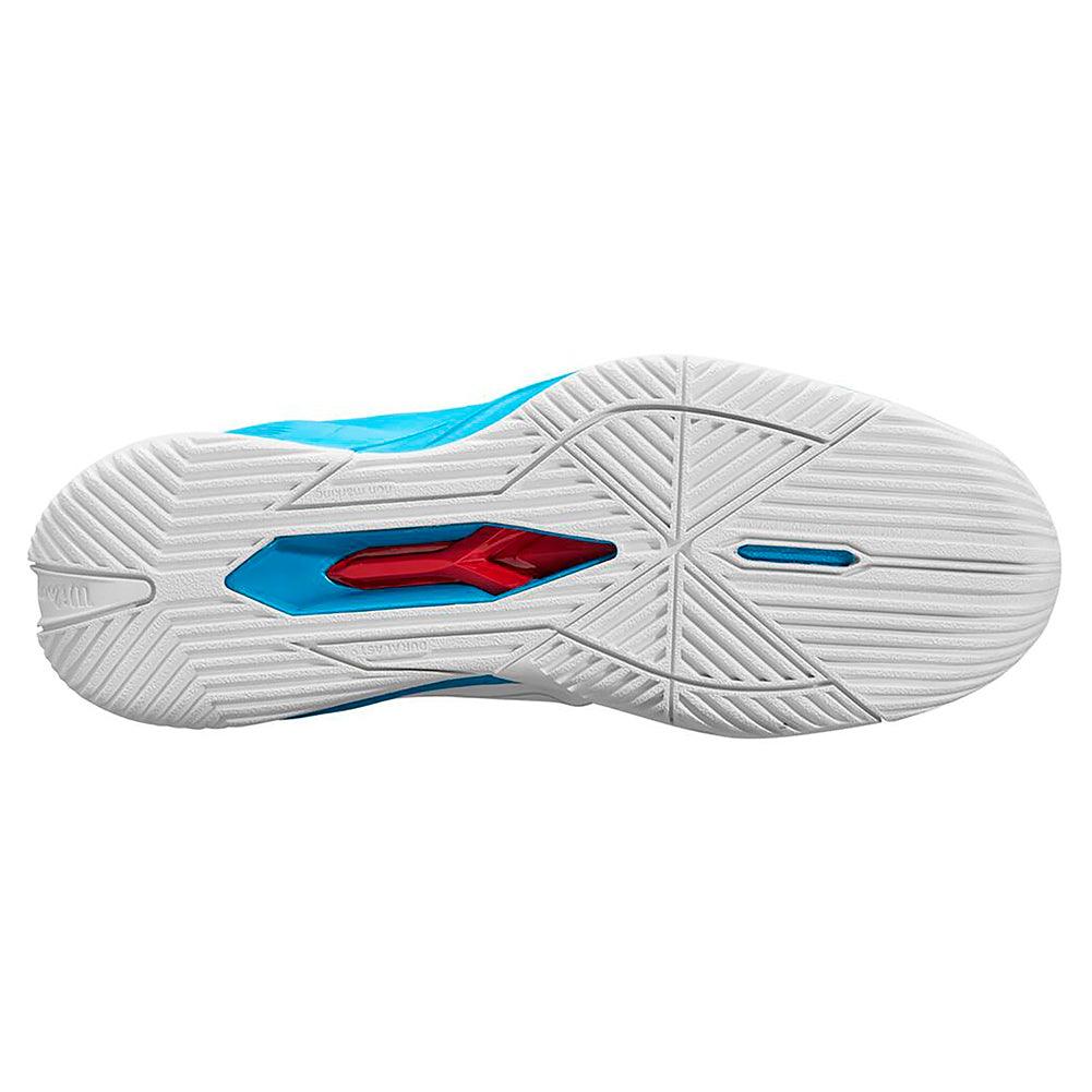 Men`s Rush Pro 4.5 Oz Tennis Shoes White and Atomic Blue Footwear Wilson