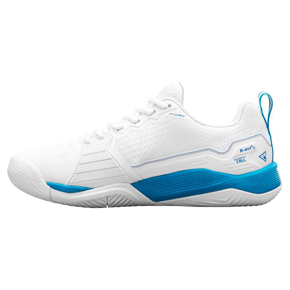 Men`s Rush Pro 4.5 Oz Tennis Shoes White and Atomic Blue Footwear Wilson