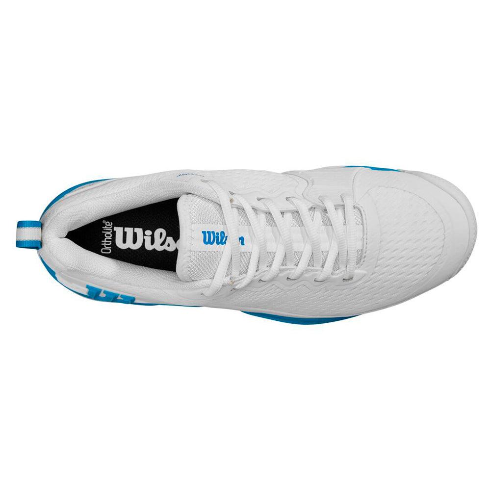 Men`s Rush Pro 4.5 Oz Tennis Shoes White and Atomic Blue Footwear Wilson