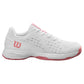 Juniors` Rush Pro Tennis Shoes White and Mauveglow Footwear Wilson