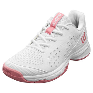Juniors` Rush Pro Tennis Shoes White and Mauveglow Footwear Wilson