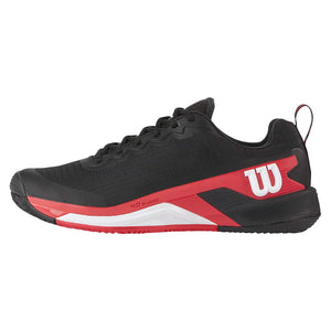 Men`s Rush Pro 4.5 Clay Tennis Shoes Black and Infrared Footwear Wilson