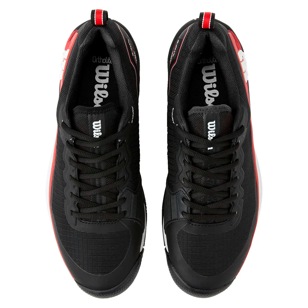 Men`s Rush Pro 4.5 Clay Tennis Shoes Black and Infrared Footwear Wilson
