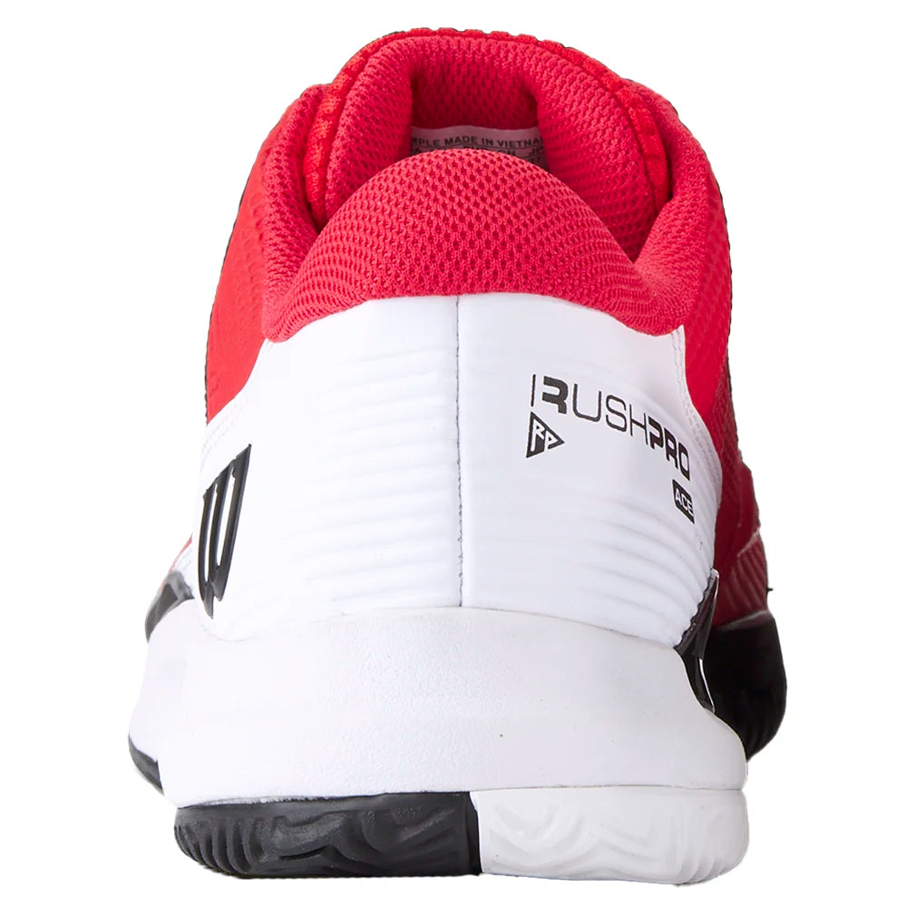 Men`s Rush Pro Ace Tennis Shoes Infrared and White Footwear Wilson