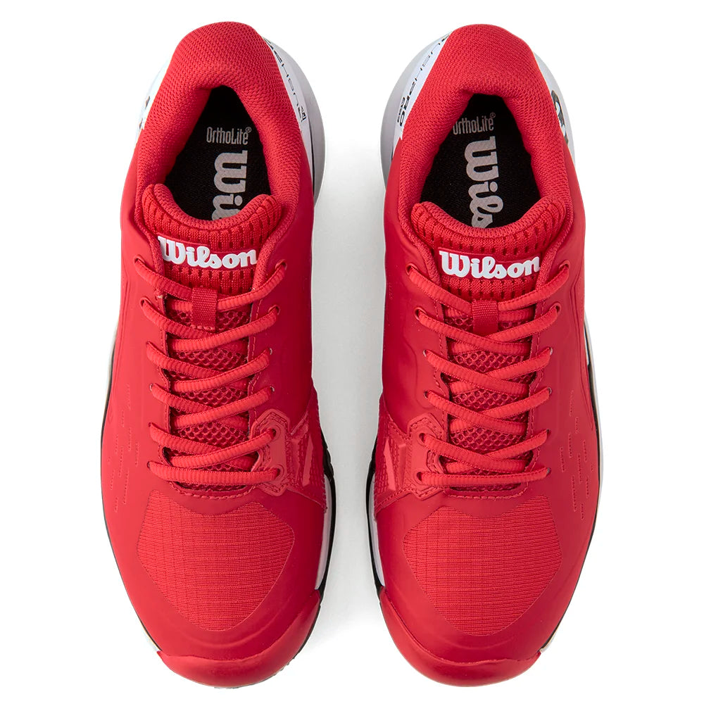 Men`s Rush Pro Ace Clay Tennis Shoes Infrared and White Footwear Wilson